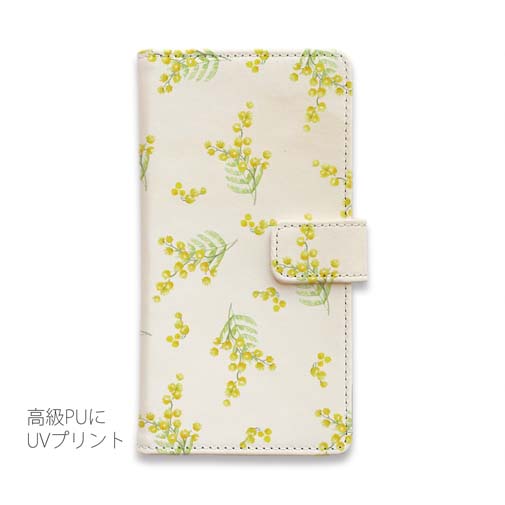 【手帳型】ミモザ（ホワイト）