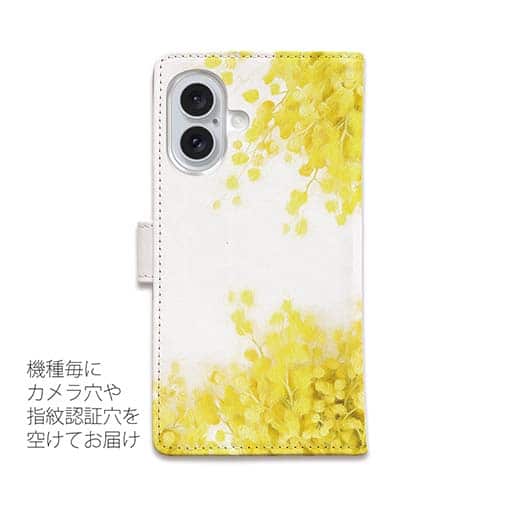 【手帳型】ミモザのウォーターカラー