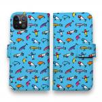 【手帳型】【釣りざんまい】ルアーコレクション_カラフルスカイブルー