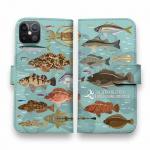 【手帳型】【FISH MAN】テトラ帯は釣り天国！ ブルー