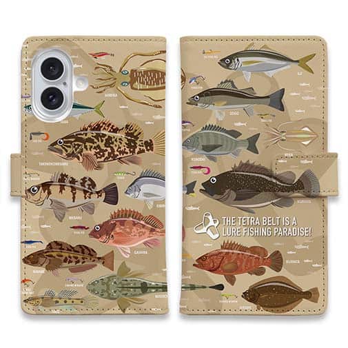 【手帳型】【FISH MAN】テトラ帯は釣り天国！ ブラウン