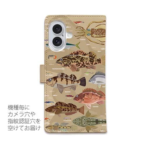 【手帳型】【FISH MAN】テトラ帯は釣り天国！ ブラウン