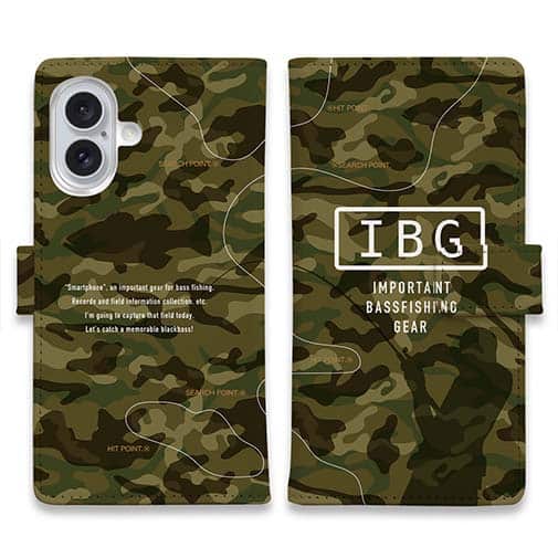 【手帳型】【FISH MAN】IBG バスフィッシングに大事な装備　グリーン