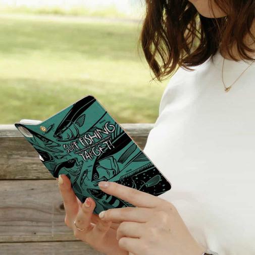 【手帳型】【FISH MAN】SURF FISHING TARGET!　グリーン