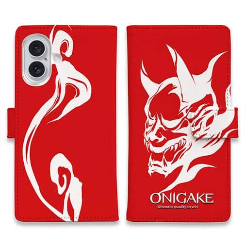 【手帳型】鬼掛　般若バージョン・レッド