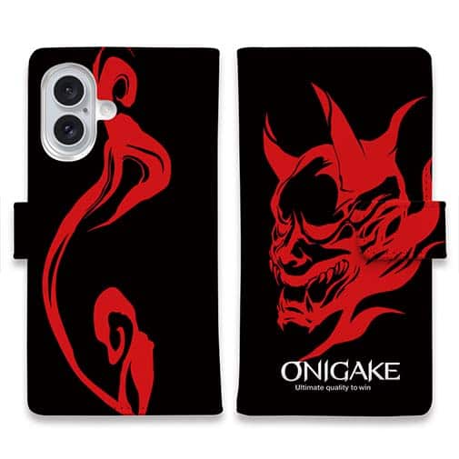 【手帳型】鬼掛　般若バージョン・ブラック