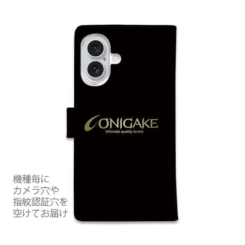 【手帳型】鬼掛　鬼火般若バージョン・ブラック＆ゴールド