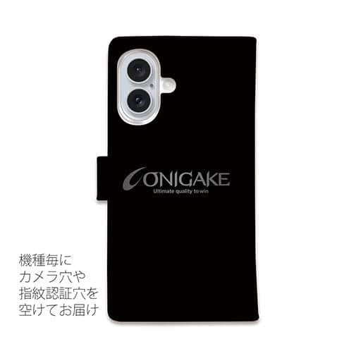 【手帳型】鬼掛　鬼火般若バージョン・ブラック＆シルバー