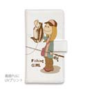 【手帳型】釣りガール　イラスト　ブラックバス