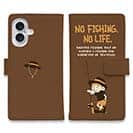 【手帳型】【釣りざんまい】釣りに行きたい少年_ブラウン