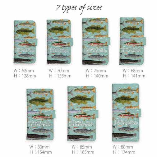 【手帳型】【FISH MAN】フィッシングパラダイス「フレッシュウォーター編」ブルー