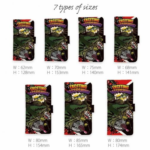 【手帳型】【FISH MAN】エキサイティングバスフィッシング　マゼンタ