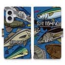 【手帳型】【FISH MAN】SURF FISHING Color! ブルー