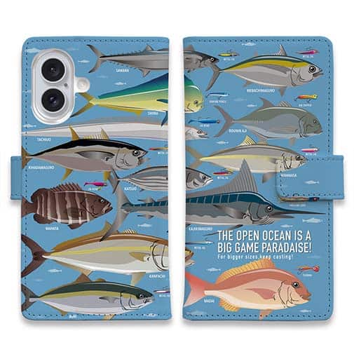 【手帳型】【FISH MAN】BIG GAME PARADAISE! ブルー