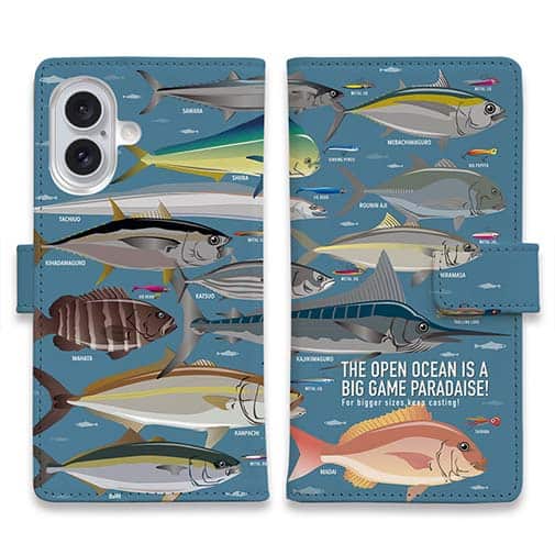 【手帳型】【FISH MAN】BIG GAME PARADAISE! Dブルー