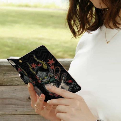 【彫姫】【手帳型】般若　和彫りデザイン