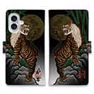 【彫姫】【手帳型】虎　和彫りデザイン