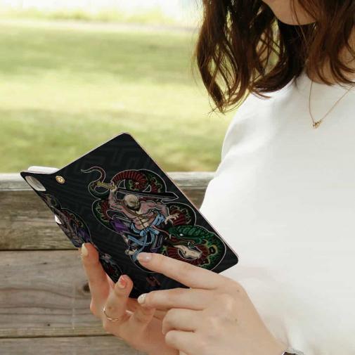 【彫姫】【手帳型】花和尚の蛇退治　和彫りデザイン