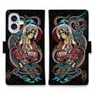 【彫姫】【手帳型】騎龍観音　和彫りデザイン