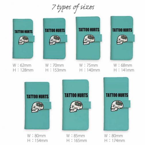 【彫姫】【手帳型】TATTOO HURTS ドクロ