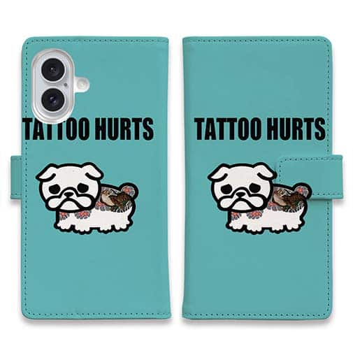 【彫姫】【手帳型】TATTOO HURTS 犬