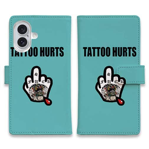 【彫姫】【手帳型】TATTOO HURTS ファックユー