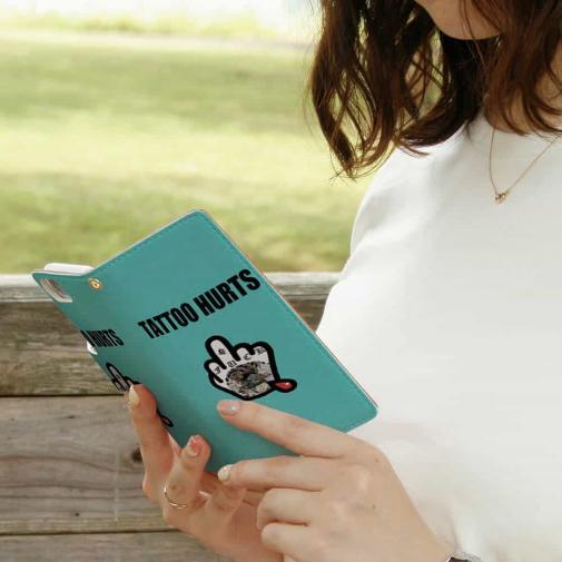 【彫姫】【手帳型】TATTOO HURTS ファックユー