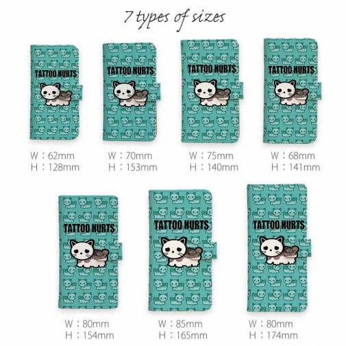 【彫姫】【手帳型】TATTOO HURTS 猫
