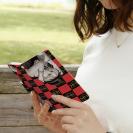 【ROMI HIME】【手帳型】ブロック・チェック(市松模様)　レッド