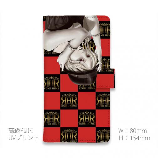 【ROMI HIME】【手帳型】ブロック・チェック(市松模様)　レッド