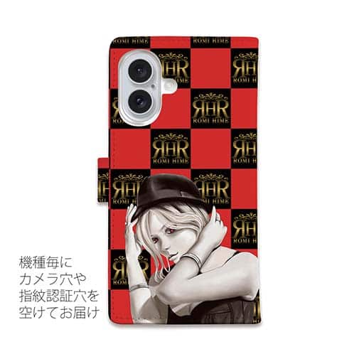 【ROMI HIME】【手帳型】ブロック・チェック(市松模様)　レッド