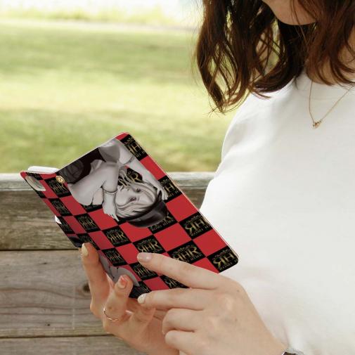 【ROMI HIME】【手帳型】ブロック・チェック(市松模様)　レッド