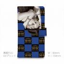 【ROMI HIME】【手帳型】ブロック・チェック(市松模様)　ブルー