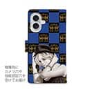 【ROMI HIME】【手帳型】ブロック・チェック(市松模様)　ブルー