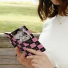 【ROMI HIME】【手帳型】ブロック・チェック(市松模様)　ピンク