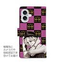 【ROMI HIME】【手帳型】ブロック・チェック(市松模様)　ビビットピンク