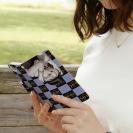 【ROMI HIME】【手帳型】ブロック・チェック(市松模様)　スカイブルー