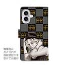 【ROMI HIME】【手帳型】ブロック・チェック(市松模様)　グレー