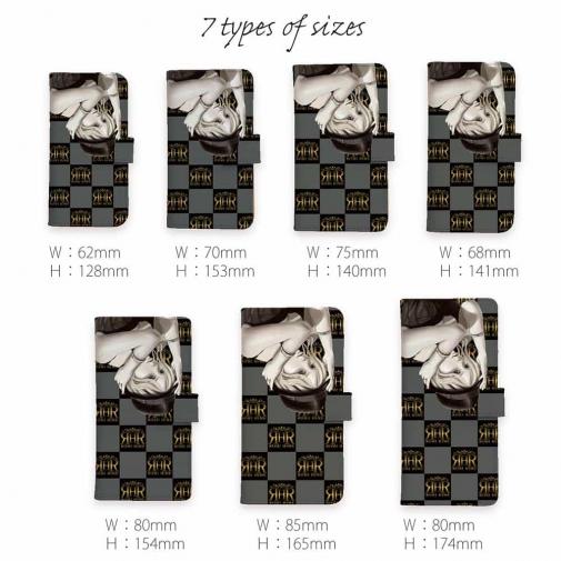 【ROMI HIME】【手帳型】ブロック・チェック(市松模様)　グレー