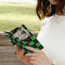 【ROMI HIME】【手帳型】ブロック・チェック(市松模様)　グリーン