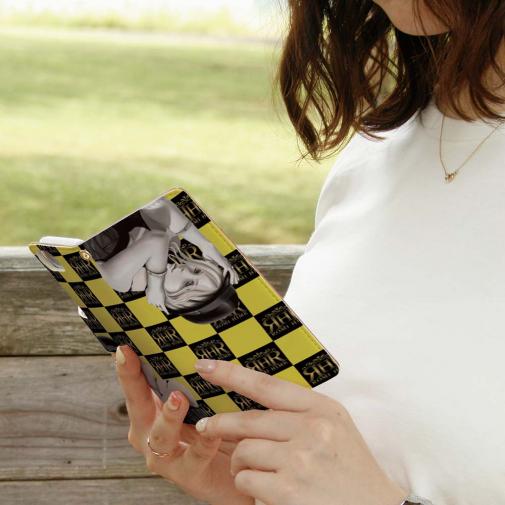 【ROMI HIME】【手帳型】ブロック・チェック(市松模様)　イエロー