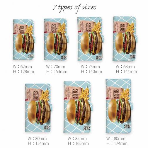 【ROMI HIME】【手帳型】ハンバーガー　ブルー