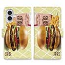 【ROMI HIME】【手帳型】ハンバーガー　イエロー