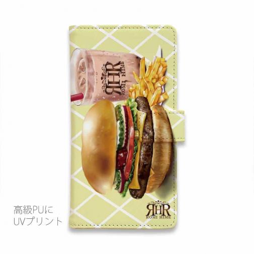【ROMI HIME】【手帳型】ハンバーガー　イエロー