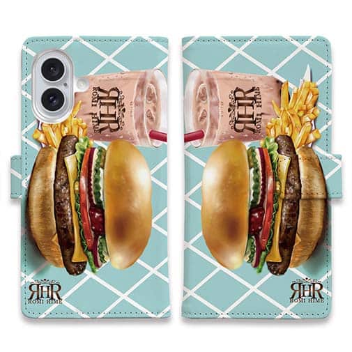 【ROMI HIME】【手帳型】ハンバーガー グリーン