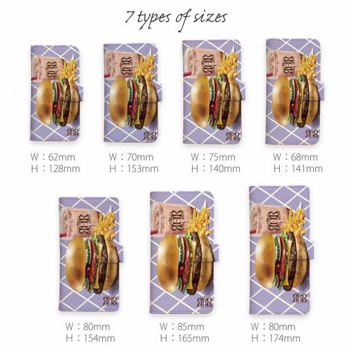 【ROMI HIME】【手帳型】ハンバーガー　パープル