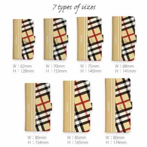 【Genuine】【手帳型】チェック柄　ベージュ＆クリーム