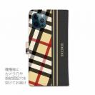 【Genuine】【手帳型】チェック柄　ベージュ＆グレー