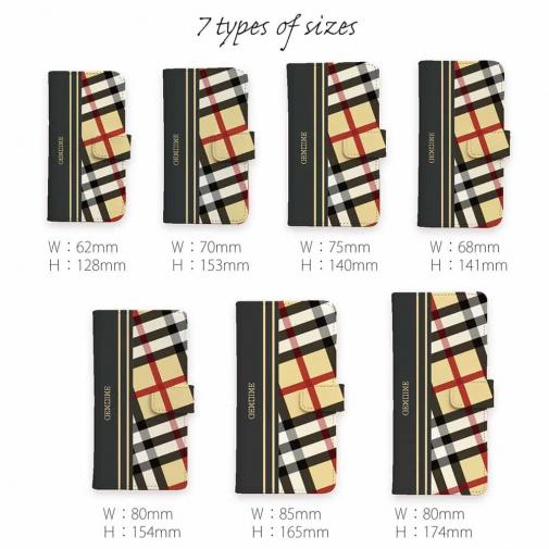 【Genuine】【手帳型】チェック柄　ベージュ＆グレー