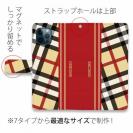 【Genuine】【手帳型】チェック柄　ベージュ＆レッド